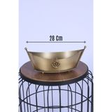 Yapay Çiçek Sitesi Metal Dekoratif Çiçeklik Sunumluk Küçük Kayık Bronz ycssaksı-189