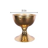 Yapay Çiçek Sitesi Metal Dekoratif Darbeli Vazo 20 Cm Altın ycsvazo-112