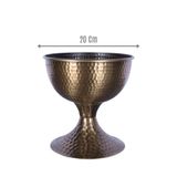 Yapay Çiçek Sitesi Metal Dekoratif Darbeli Vazo 20 Cm Bronz ycsvazo-113