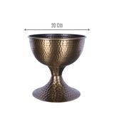 Yapay Çiçek Sitesi Metal Dekoratif Darbeli Vazo 20 Cm Bronz