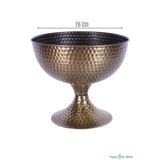 Yapay Çiçek Sitesi Metal Dekoratif Darbeli Vazo 22 Cm Bronz ycsvazo-138