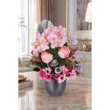 Yapay Çiçek Sitesi Metal Saksıda Luna Pembe Yapay Çiçek Aranjmanı 48cm Pembe ycstanzimler-209