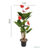 Yapay Çiçek Sitesi Plastik Saksıda Antoryum Ağacı 160 cm (Anthurium) ycsagac-108