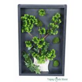Yapay Çiçek Sitesi Premium Bonsai Ağacı Temalı 3 Boyutlu Duvar Tablosu El Yapımı 35x55 cm ycstablo-101