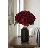 Yapay Çiçek Sitesi Premium Yapay Gül Demeti 25 cm 10lu Bordo ycsdemetler-149