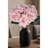 Yapay Çiçek Sitesi Premium Yapay Gül Demeti 25 cm 10lu Pembe ycsdemetler-144