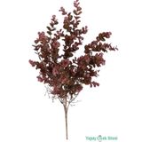 Yapay Çiçek Sitesi Premium Yapay Kıvırcık Dallı Mini Yapraklı Okaliptüs Demeti 6 Dal 57 cm Vişne AE6006-W2