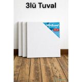 Yapay Çiçek Sitesi Standart Tuval 25X25 3lü - Beyaz