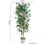 Yapay Çiçek Sitesi Yapay Bambu Ağacı 170 cm (Beyaz Saksılı) ycsagac-154