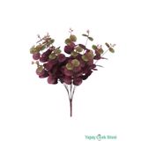 Yapay Çiçek Sitesi Yapay Çiçekli Okaliptüs Demeti 44 cm Mürdüm ycsdemetler-254