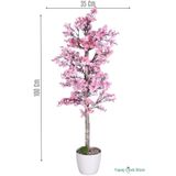 Yapay Çiçek Sitesi Yapay Kayısı Çiçeği Bahar Dalı Ağacı 100 Cm Pembe ycsagac-132