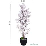 Yapay Çiçek Sitesi Yapay Mini Çiçekli Sakura Kayısı Ağacı 85 Cm Beyaz ycsagac-129