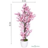 Yapay Çiçek Sitesi Yapay Mini Çiçekli Sakura Kayısı Ağacı 85 Cm Pembe ycsagac-130
