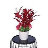 Yapay Çiçek Sitesi Yapay Okaliptus Bitkisi Bordo 45 cm ycssaksılı-183