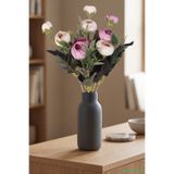 Yapay Çiçek Sitesi Yapay Pastel Şakayık Gül Demeti 31cm Krem-Pembe AE390605