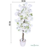 Yapay Çiçek Sitesi Yapay Premium Bahar Dalı Ağacı 125 Cm Beyaz ycsagac-123