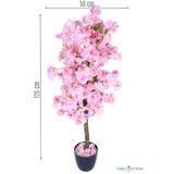 Yapay Çiçek Sitesi Yapay Premium Bahar Dalı Ağacı 125 Cm Pembe ycsagac-122
