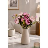 Yapay Çiçek Sitesi Yapay Şakayık Gül Demeti 31cm Pembe-Pudra AE390508