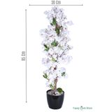 Yapay Çiçek Sitesi Yapay Sakura Bahar Dalı Ağacı 85 Cm Beyaz ycsagac-135