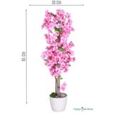 Yapay Çiçek Sitesi Yapay Sakura Bahar Dalı Ağacı 85 Cm Pembe ycsagac-131