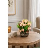 Yapay Çiçek Sitesi Yapay Tomurcuklu Krizantem Tanzimi 26cm Pudra ycstanzimler-215