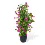Yapay Çiçek Siyah Saksıda Lila Mineli Şimşir Ağacı 55cm