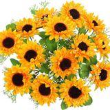 Yapay Çiçek Sunflower Ay Çiçeği Büyük Demet 12 Dallı 50Cm