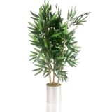 Yapay Çiçek Yapay Bambu Ağacı Paslanmaz Aleminyum Saksılı 80cm