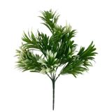 Yapay Çiçek Yeşil Beyaz Renk Podocarpus Demeti 7dal 48 Çiçek Garnitür Aradal Dekoratif Yapay Bitki