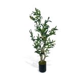 Yapay Çiçek Zeytin Ağacı Doğal Gövdeli Galvaniz Siyah Saksıda 95cm Yapay Ağaç