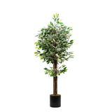 YAPAY ÇİÇEKÇİNİZ 120 Cm Yeşil Beyaz Benjamin Ağacı