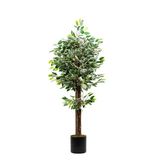 Yapay Çiçekçiniz 120 Cm Yeşil Beyaz Yapay Benjamin Ağacı