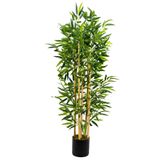 YAPAY ÇİÇEKÇİNİZ 5 Gövdeli Yoğun Yapraklı 120 Cm Bambu Ağacı