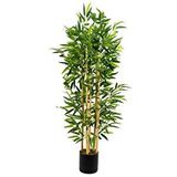 Yapay Çiçekçiniz 5 Gövdeli Yoğun Yapraklı 120 Cm Yapay Bambu Ağacı Yeşil