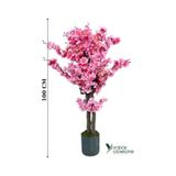 Yapay Çiçekçiniz Beyaz Renkli Saksıda Sonbahar Renkli 100 Cm Yapay Japon Bahardalı Ağacı Pembe