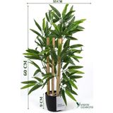 Yapay Çiçekçiniz Taş Detaylı Saksıda 60 Cm Yapay Bambu Ağacı
