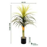 Yapay Çiçekçiniz Taş Detaylı Siyah Renkli Saksıda 110 Cm Yapay Yuka Dragon Ağacı