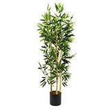 Yapay Çiçekçiniz Yapay Yoğun Yapraklı Dekoratif Bambu Ağacı 3 Gövde 120cm Yeşil