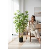 YAPAY ÇİÇEKÇİNİZ Yoğun Yapraklı 100 cm 3 Gövdeli Yapay Bambu Ağacı