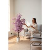 YAPAY ÇİÇEKÇİNİZ Yoğun Yapraklı 100 cm Lila Yapay Sakura Bahar Dalı Ağacı Premium