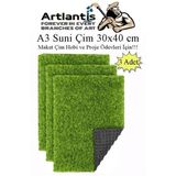 Yapay Çim A3 30x40 cm 3 Adet A3 Boyutunda Maket Çim Dekorati Yapay Çim Halı Teraryum Suni Çim