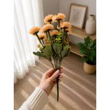 Yapay Gerbera Çiçek Demeti Şeftali Renk Dekoratif Vazo Çiçeği Ev Ofis Salon Süsü 41 Cm Vitrin