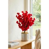 Yapay Kırmızı Bahar Dalı Ağacı Metal Saksılı - 60 Cm