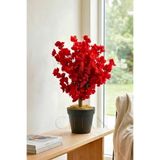 Yapay Kırmızı Bahar Dalı Ağacı Plastik Saksılı - 60 Cm