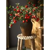 Yapay Nar Dalı 75cm Yapay Çiçek Nar Ağacı Dalı Kırmızı