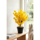 Yapay Sarı Bahar Dalı Ağacı Plastik Saksılı - 60 Cm