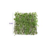 Yapay Sarmaşık Çit 70x250 Cm, Açılır Kapanır Ahşap Akordiyon Çit, Dekoratif Bahçe Çiti