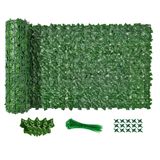 Yapay Sarmaşık Çit Taraması 3 m x 1 m Yapay Çit Rulosu, Gizlilik Çit Ekranı, Bahçe Balkonu için Yapay Çit Taraması, Dış Mekan 100 Adet Zip Bağları, 1m x 6m