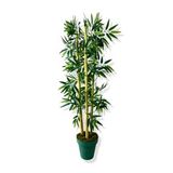Yapay Yapraklı Bambu Ağacı 3 Bambu'lu 110 Cm Turkuaz Saksı