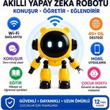 Yapay Zeka Robotu Konuşan Robot Oyuncak Wi-Fi Uygulamalı Çocuklar Için Eğitici Oyuncak - Siyah